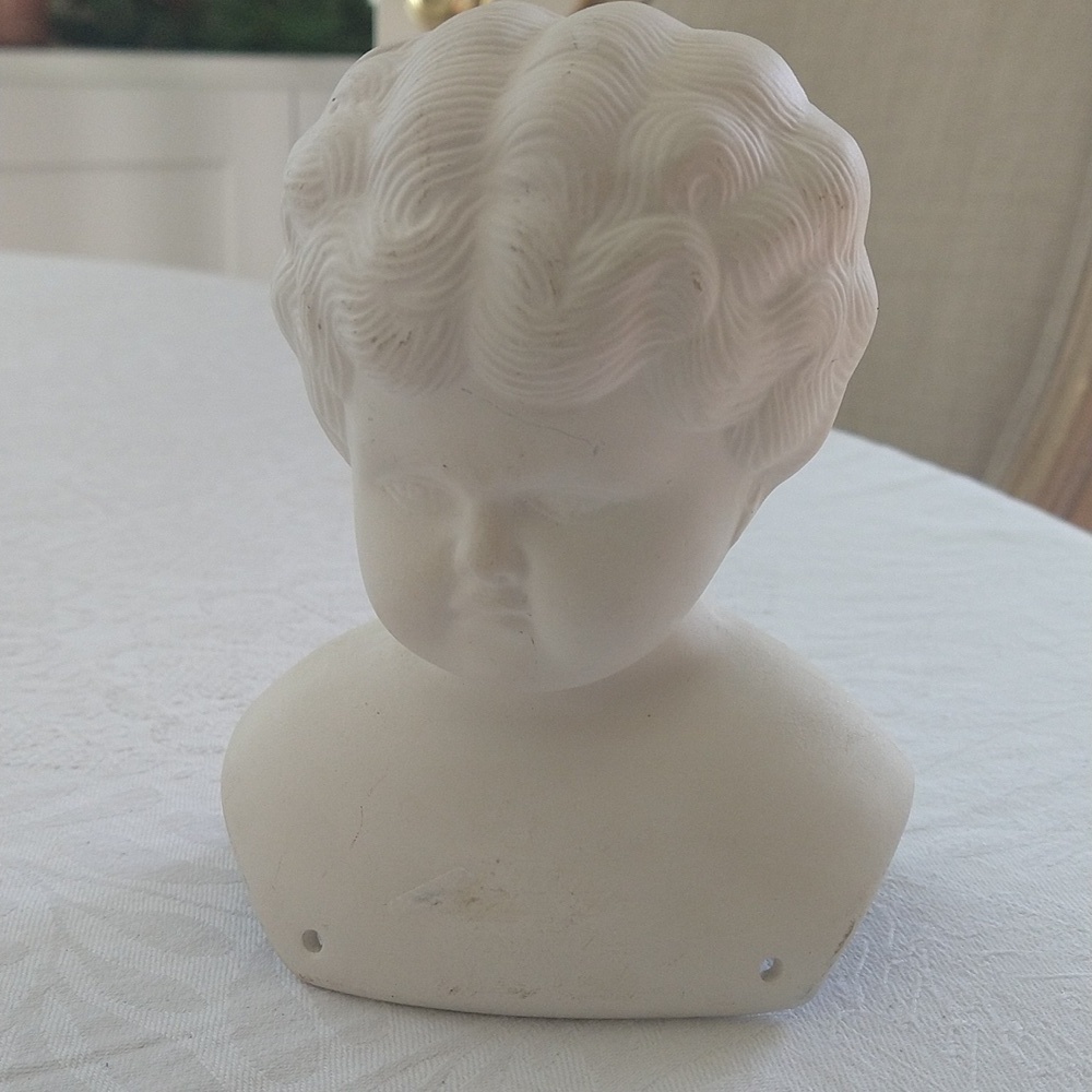 Vintage antique German Hertwig reproduction dolls head large 6" tall